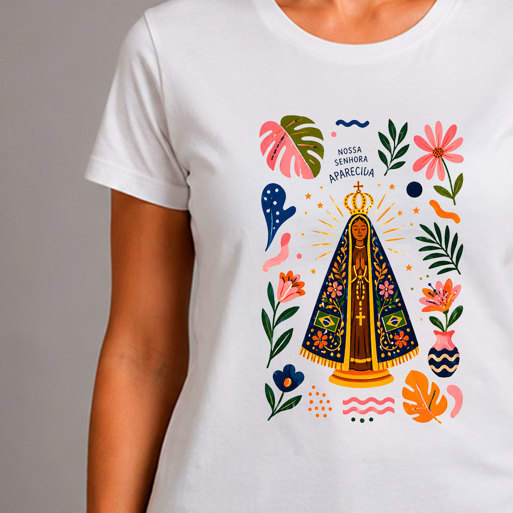 Baby Look - Nossa Senhora Aparecida Floral