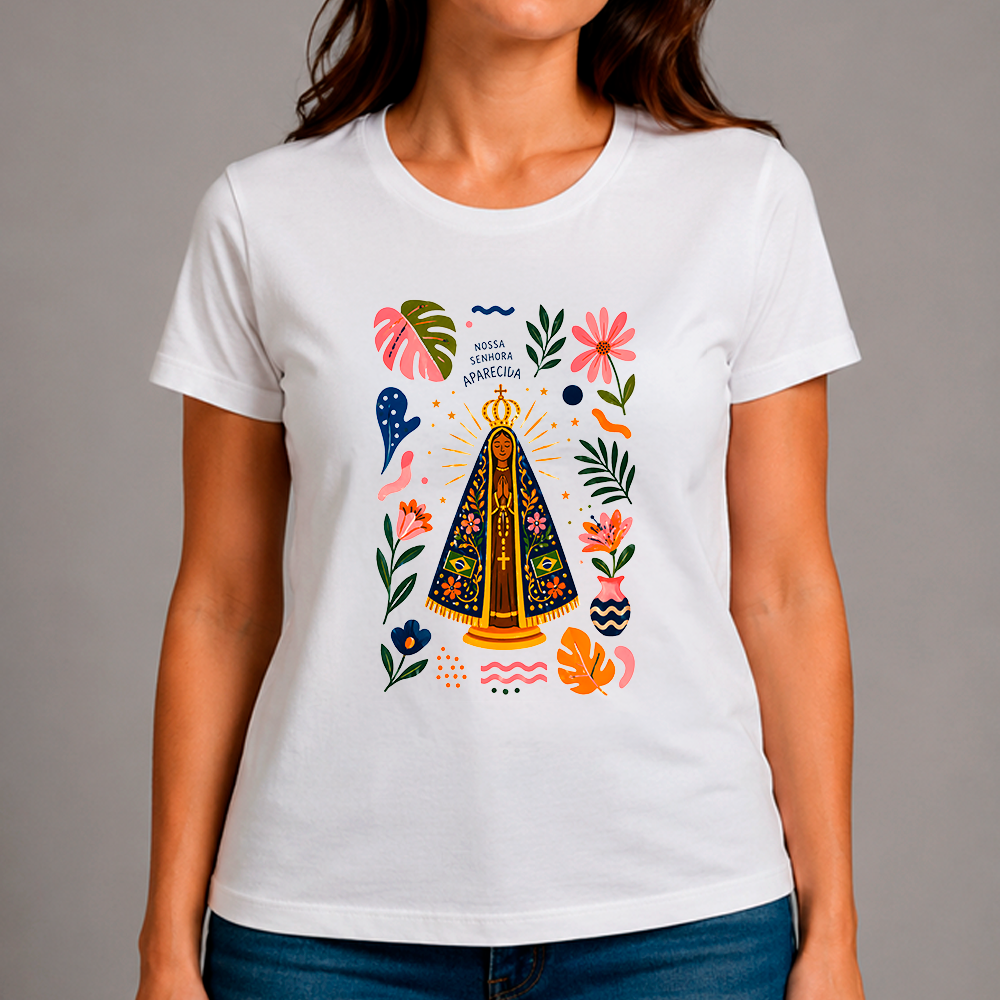 Baby Look - Nossa Senhora Aparecida Floral