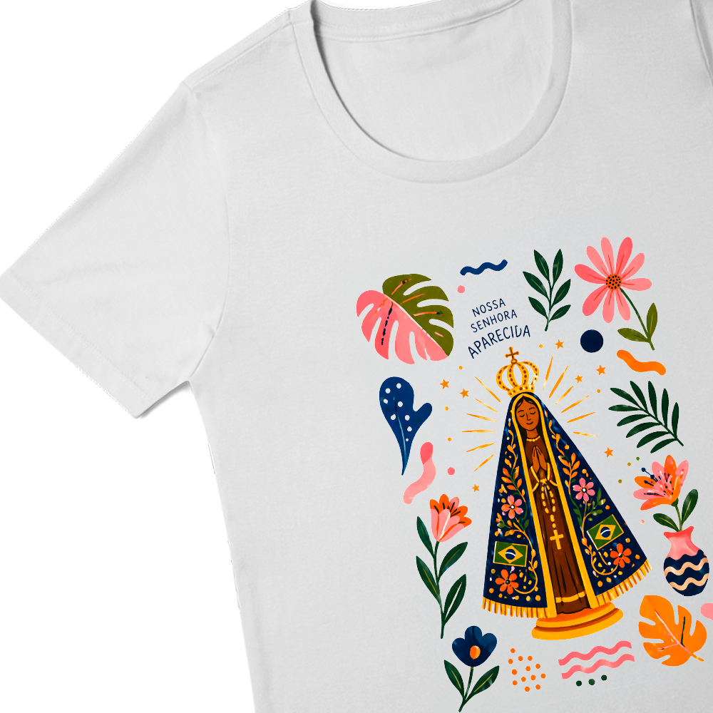 Baby Look - Nossa Senhora Aparecida Floral