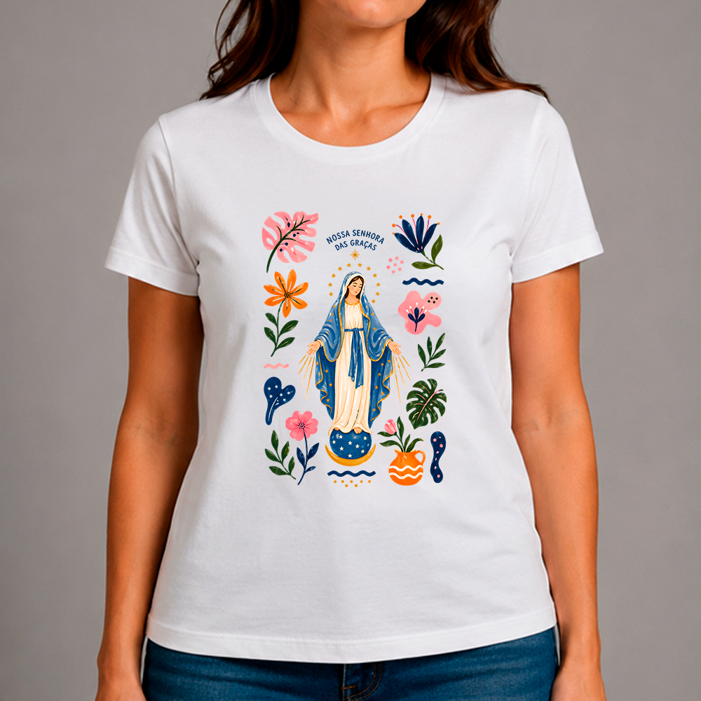 Baby Look - Nossa Senhora das Graças Floral