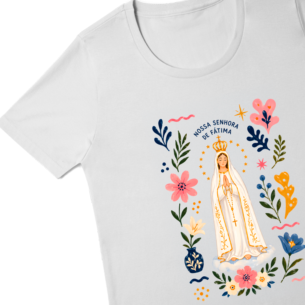 Baby Look - Nossa Senhora de Fátima Floral
