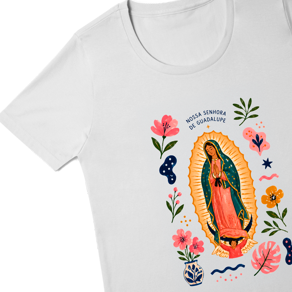 Baby Look - Nossa Senhora de Guadalupe Floral