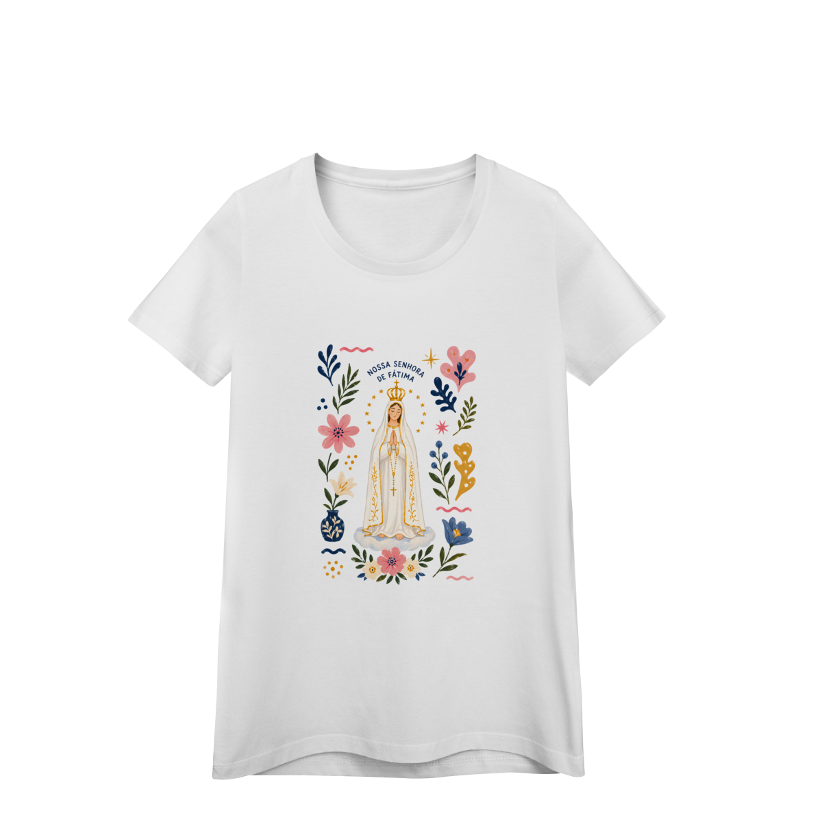 Baby Look - Nossa Senhora de Fátima Floral