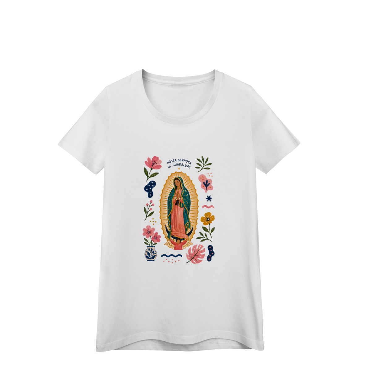 Baby Look - Nossa Senhora de Guadalupe Floral