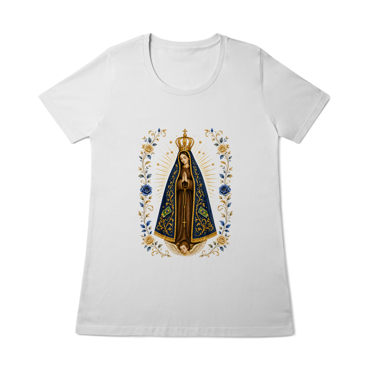 Nossa Senhora Aparecida - Manto & Flores