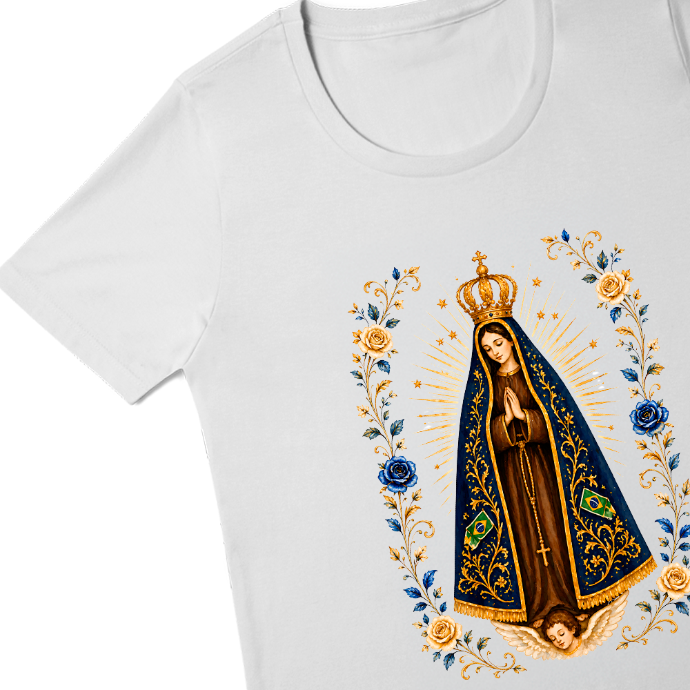 Nossa Senhora Aparecida - Manto & Flores