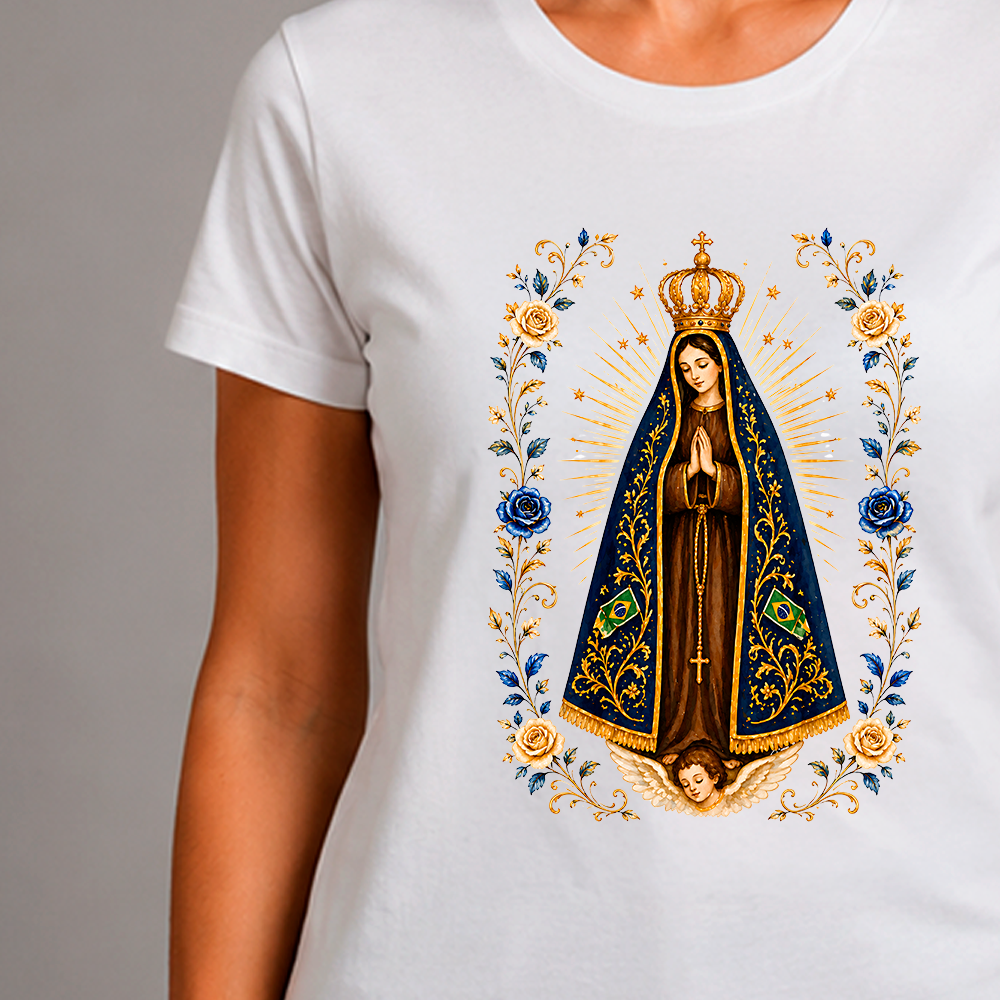 Nossa Senhora Aparecida - Manto & Flores
