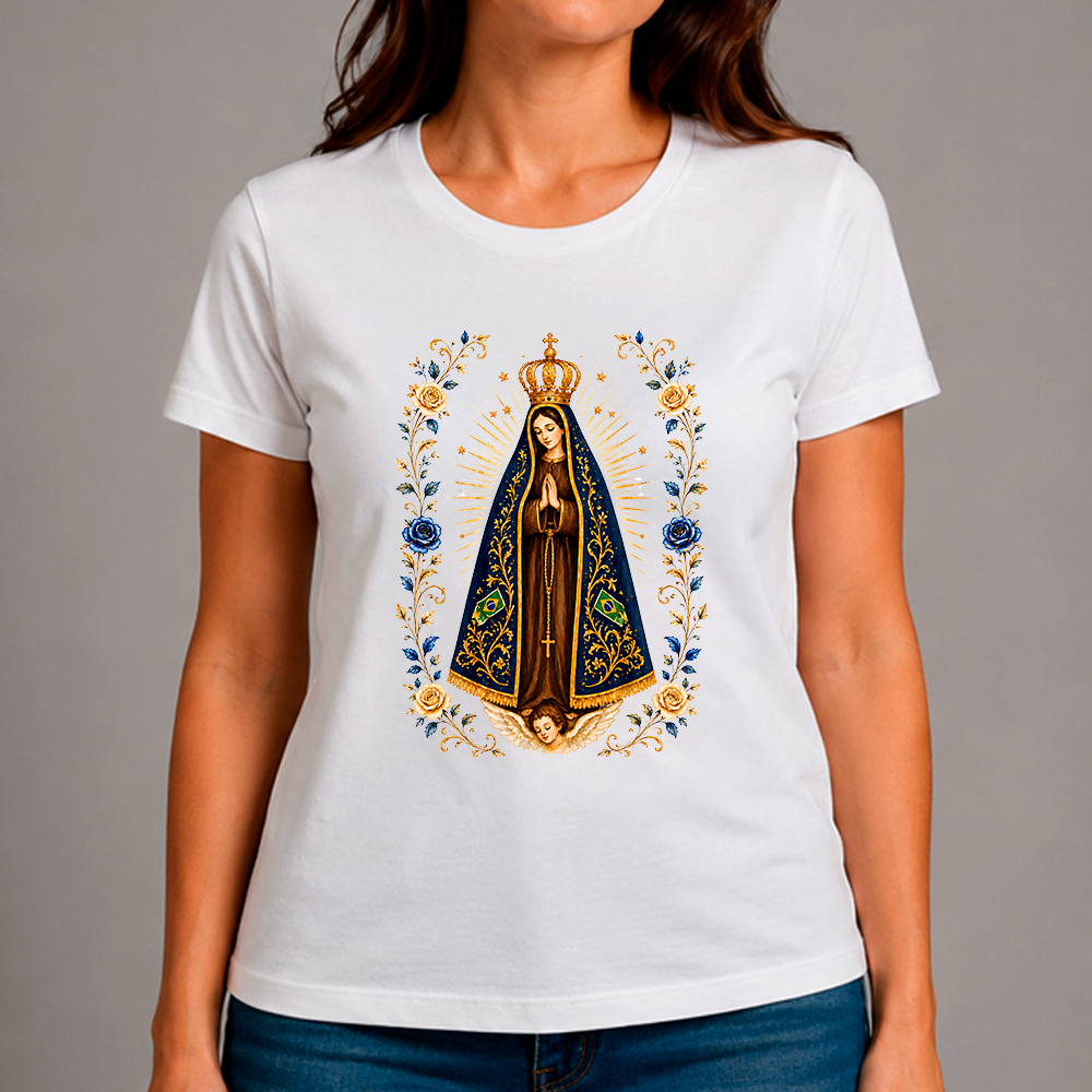 Nossa Senhora Aparecida - Manto & Flores