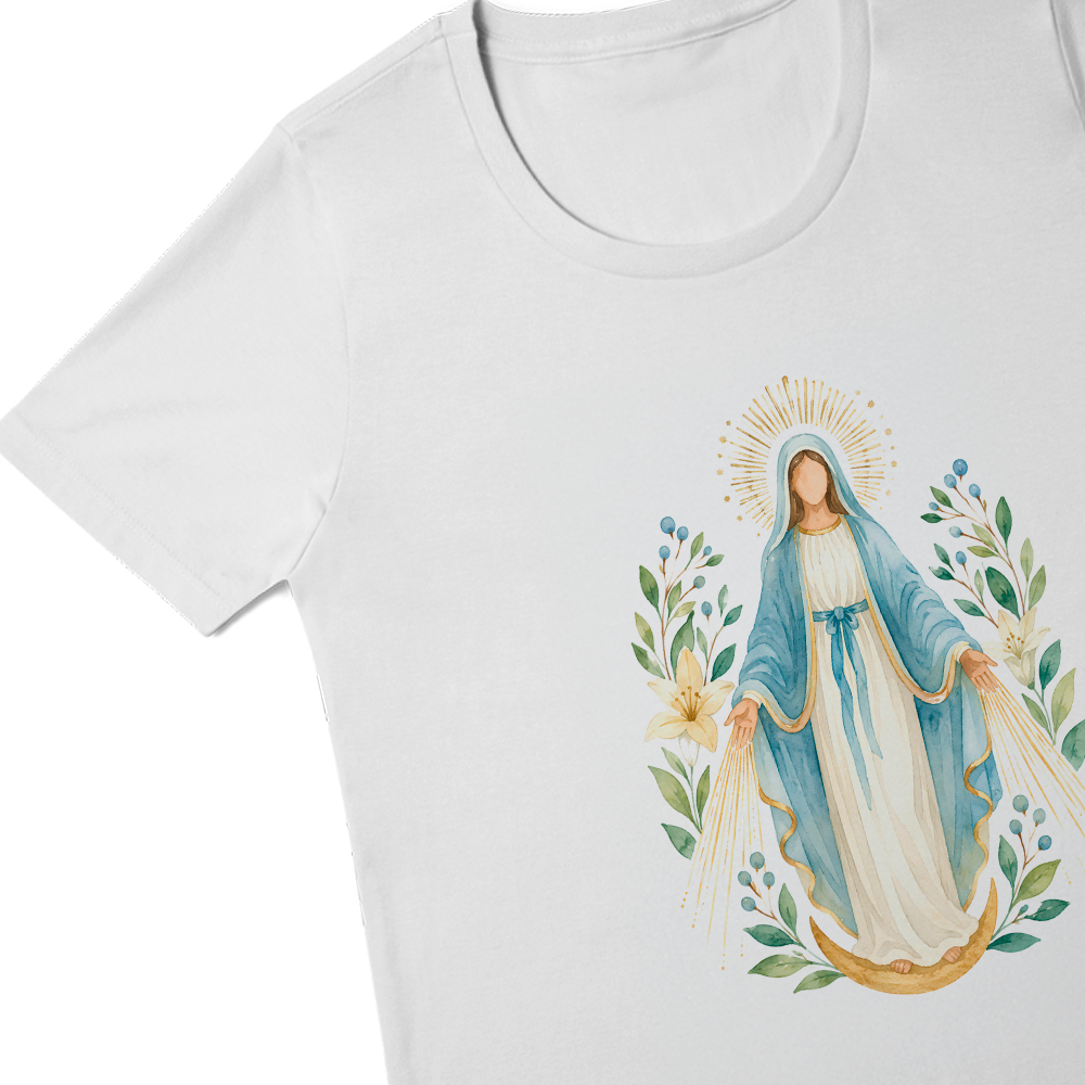 Baby Look Nossa Senhora das Graças - Aquarela